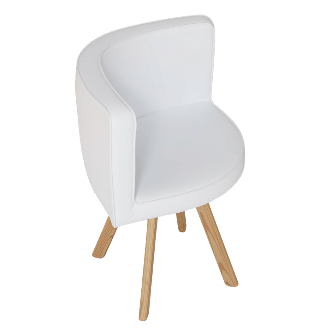 SEATRA SET 6X BIJELA STOLICA PU + BIJELI STOL