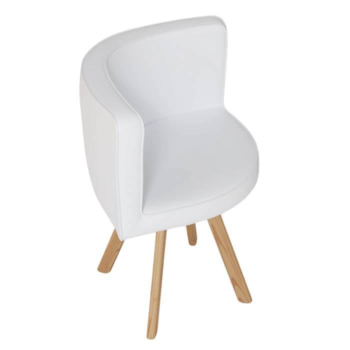 SEATRA SET 6X BIJELA STOLICA PU + BIJELI STOL