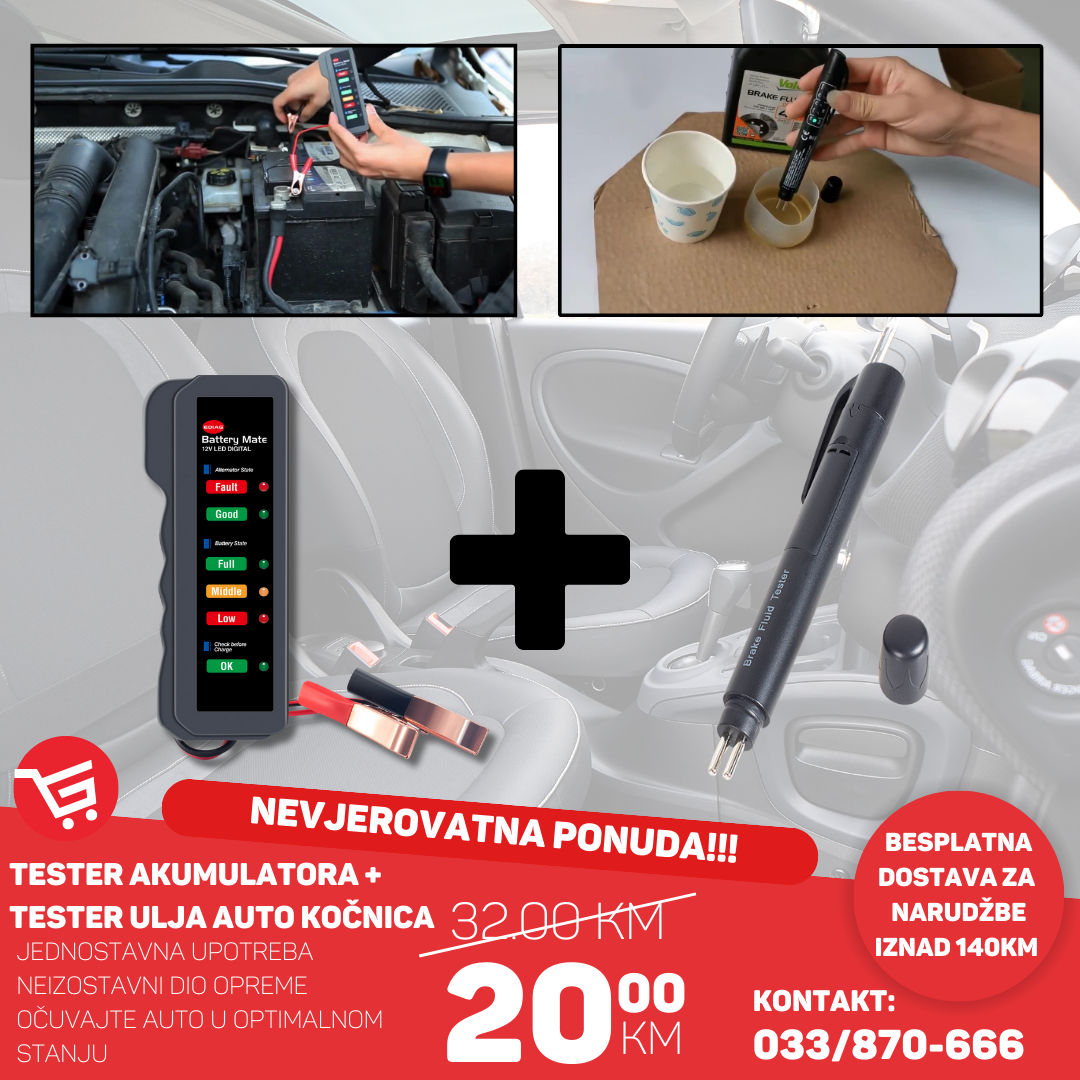 TESTER AKUMULATORA/ALTERNATORA + TESTER ULJA KOČNICA