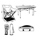 KAMPING COMBO - 4X MOON BEŽ KAMPING STOLICE + VELIKI STOL