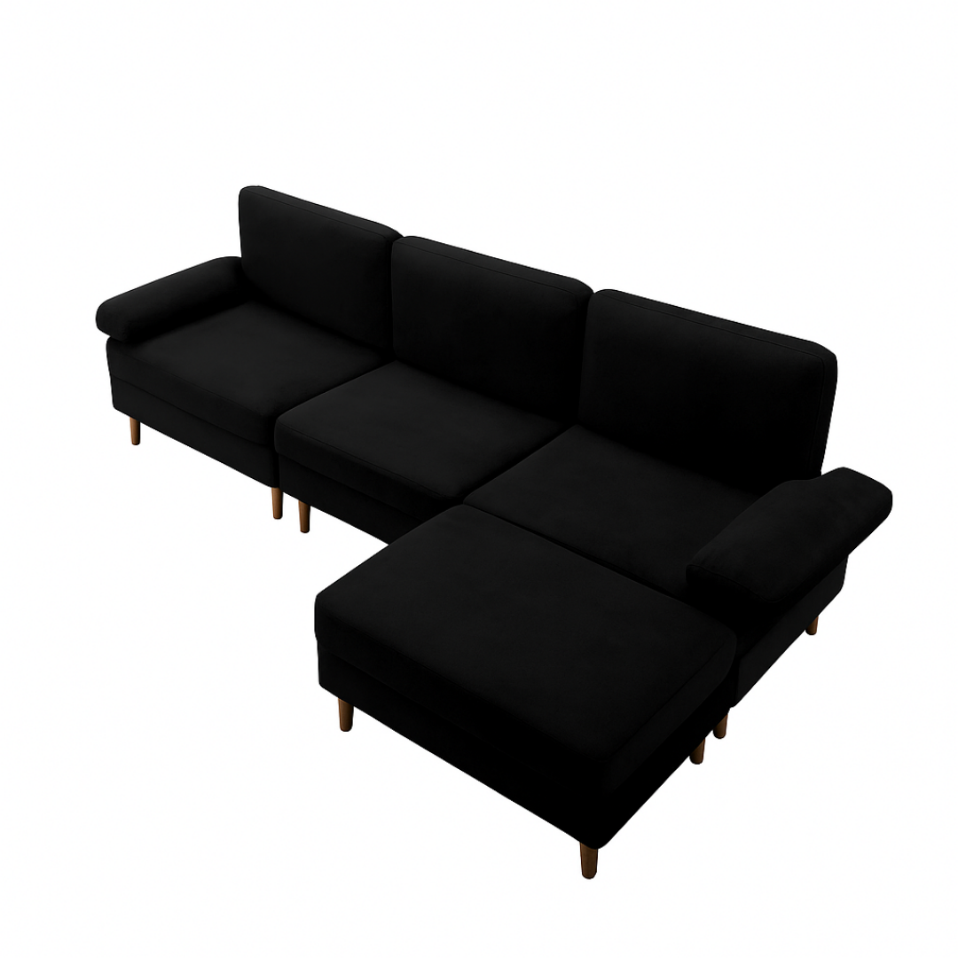 AKVILE UGAONA GARNITURA SOFA CRNA
