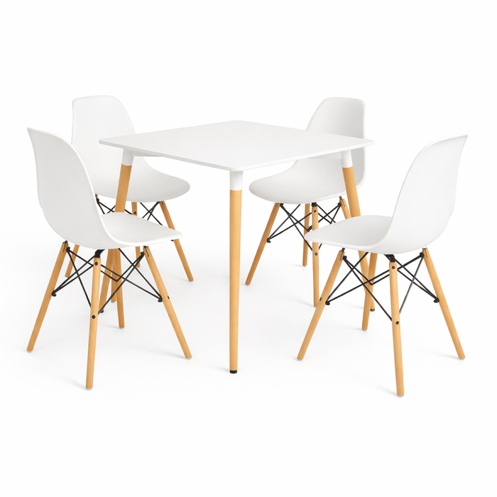 SET PULSE 80x80 STOL + 4x SUPPER BIJELA
