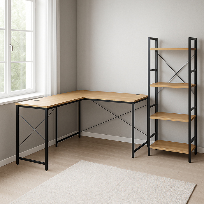 SET BRIM KANCELARIJSKI STOL BEŽ + DOCK POLICA BEŽ 118 CM