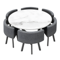DINEO SET 6X SIVA STOLICA PLATNO + BIJELI STOL