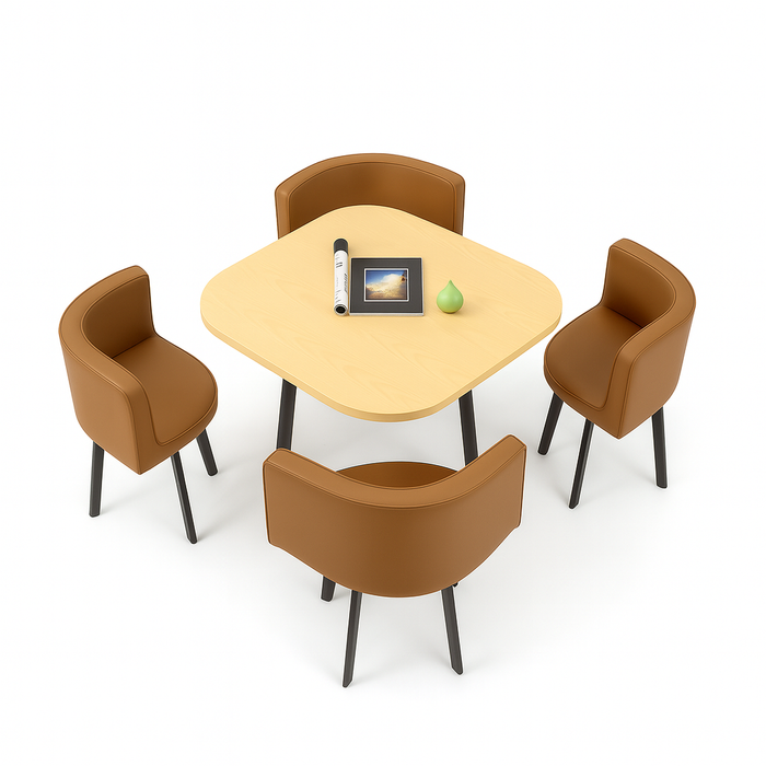 SKAYA SET 4X SMEĐA STOLICA PU + SMEĐI STOL