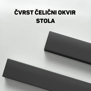  Čvrst crni metalni okvir EOS radnog stola donosi moderan industrijski dizajn i dodatnu stabilnost.