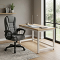 SET EOS KANCELARIJSKI STOL 100x60 BIJELI + MIRAGE KANCEALRIJSKA STOLICA YT-809 Platno Siva