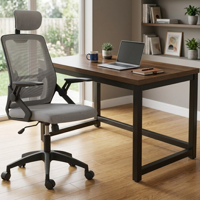 SET EOS KANCELARIJSKI RADNI STOL CRNI + COMFORT ergonomska stolica YT-588 CRNA-SIVA