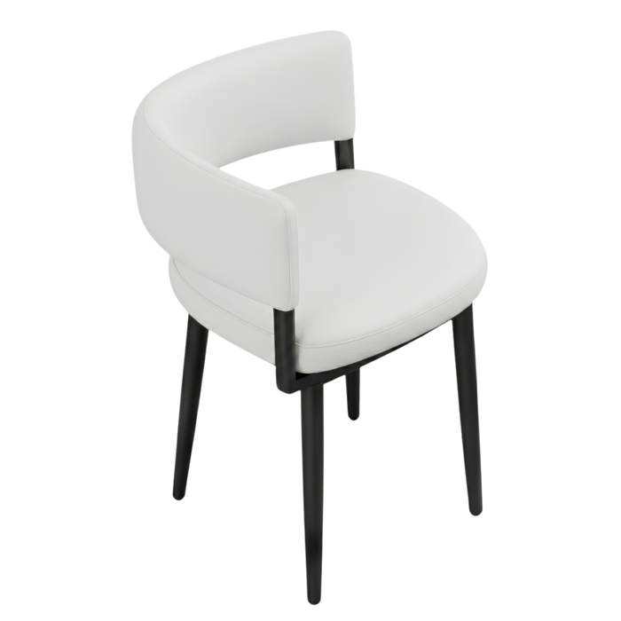 MEZZON SET 6X BIJELA STOLICA PU + BIJELI KAMENI STOL