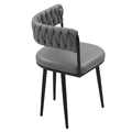 MEZZON SET 6X SIVA STOLICA PU + SIVI KAMENI STOL