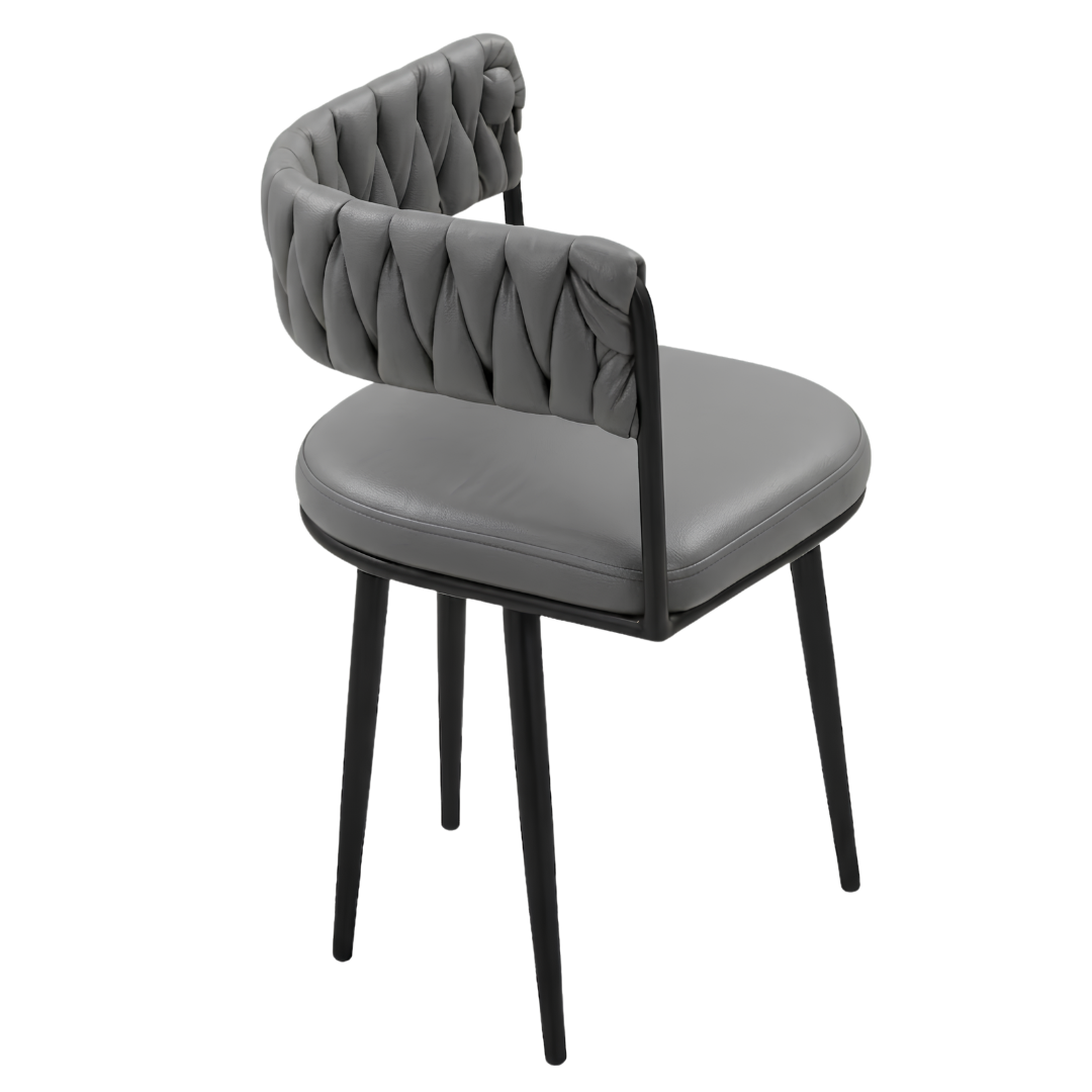 MEZZON SET 6X SIVA STOLICA PU + SIVI KAMENI STOL