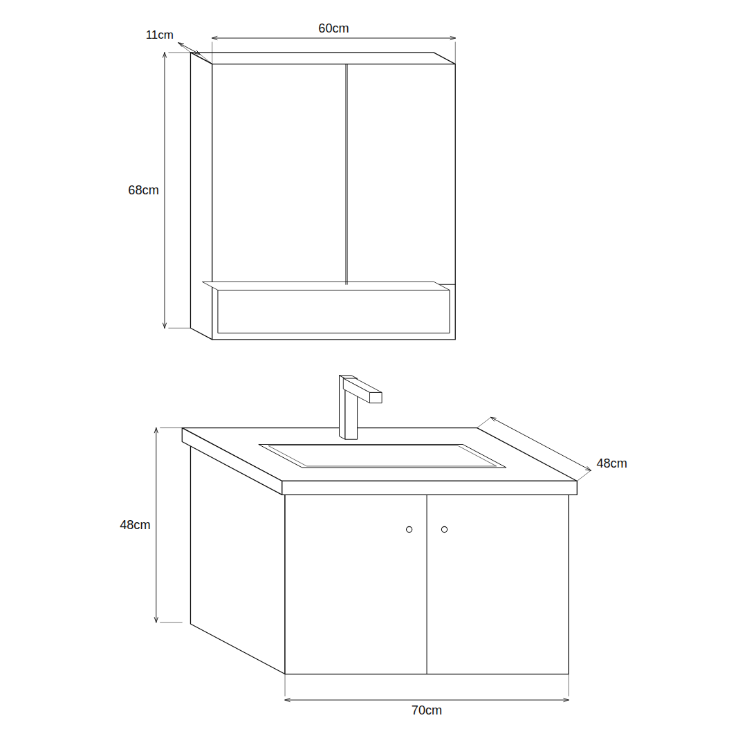 RIVA KUPAONSKI SET 70CM UMIVAONIK I ORMARIĆ 1109