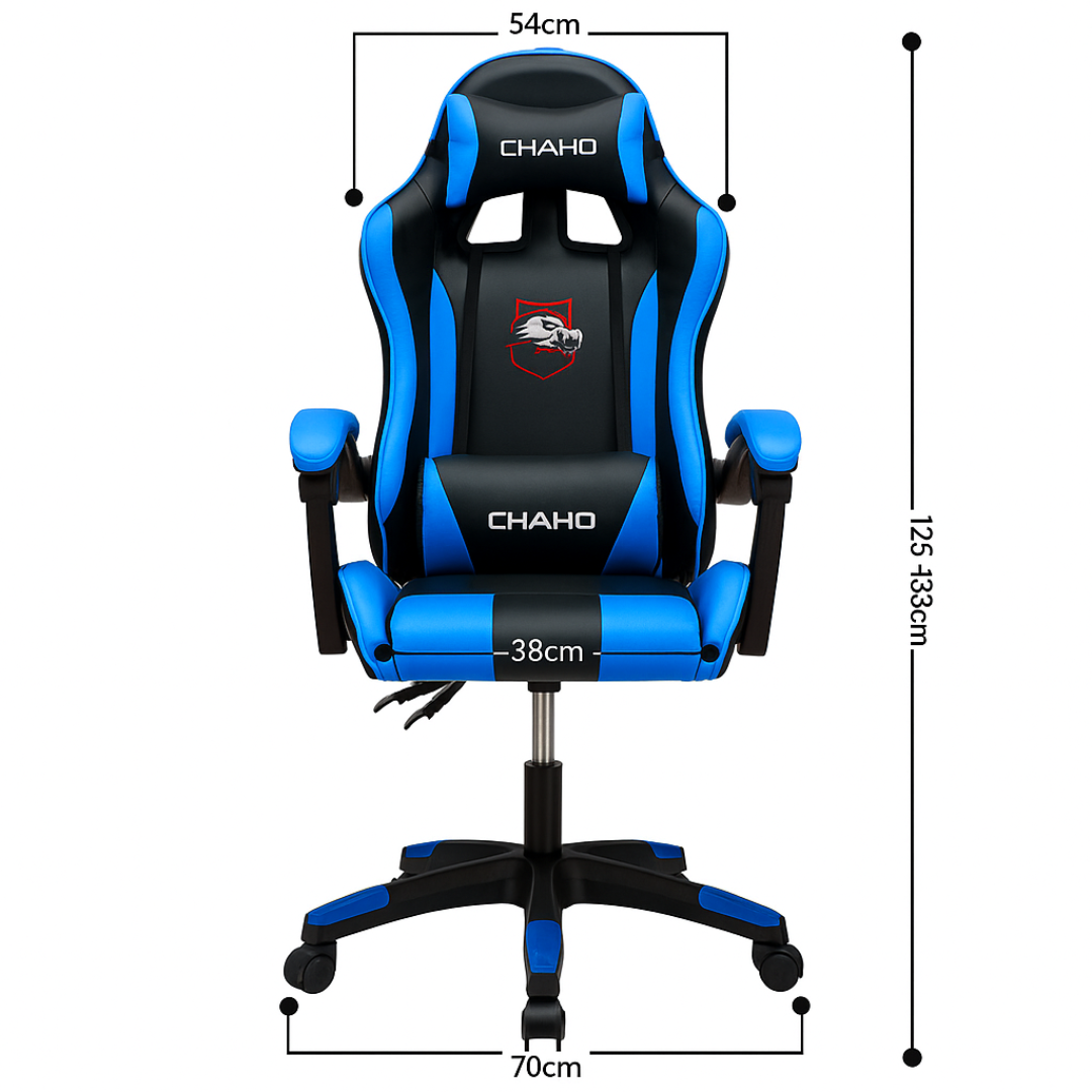 SET CHAHO MASAŽNA PLAVA STOLICA + CHADO GAMING STOL 100cm