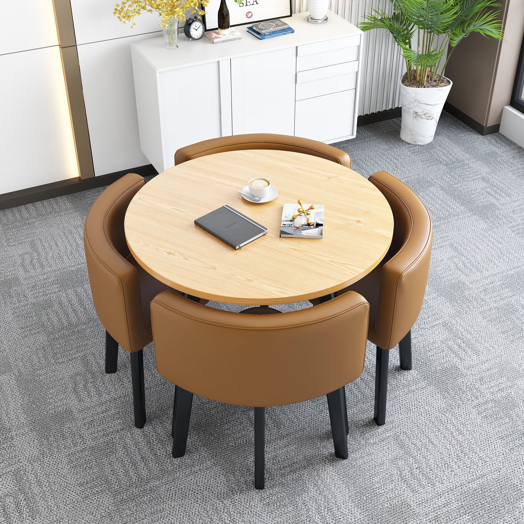 VLADI SET 4X SMEĐA STOLICA + SMEĐI STOL