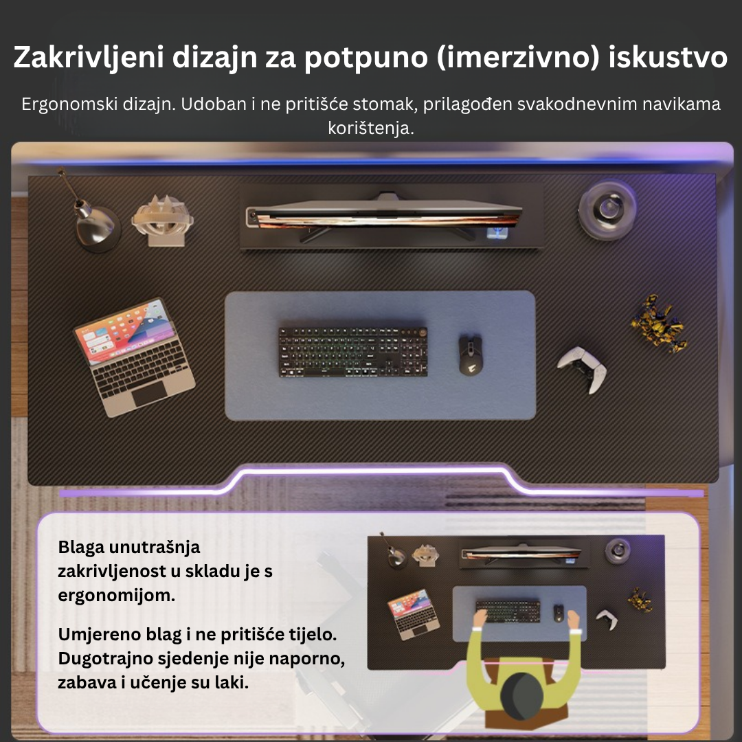 SET CHAHO MASAŽNA BIJELA STOLICA + CHADO GAMING STOL 100cm