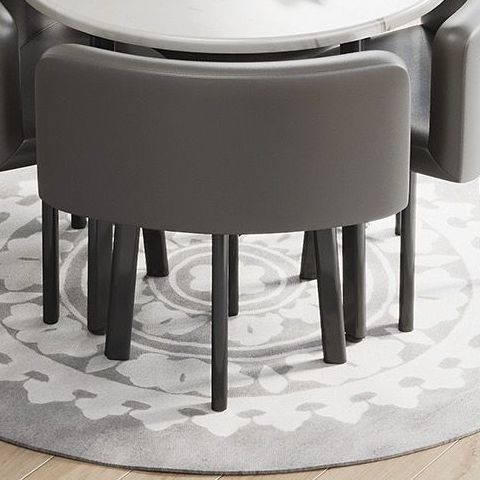 VLADI SET 4X CRNA STOLICA PLATNO + BIJELI STOL