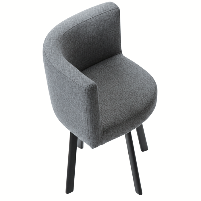 SKAYA SET 4X TAMNO SIVA STOLICA FABRIC + BIJELI STOL