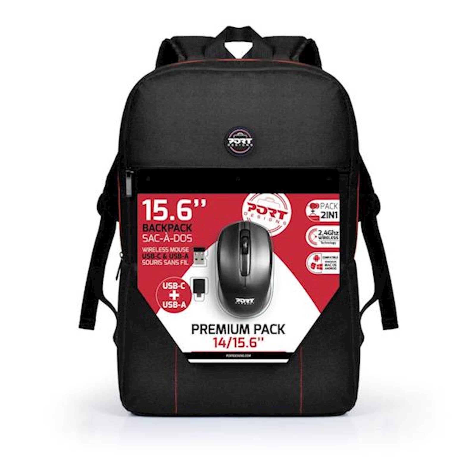 Ruksak laptop PORT Premium + miš 15,6"