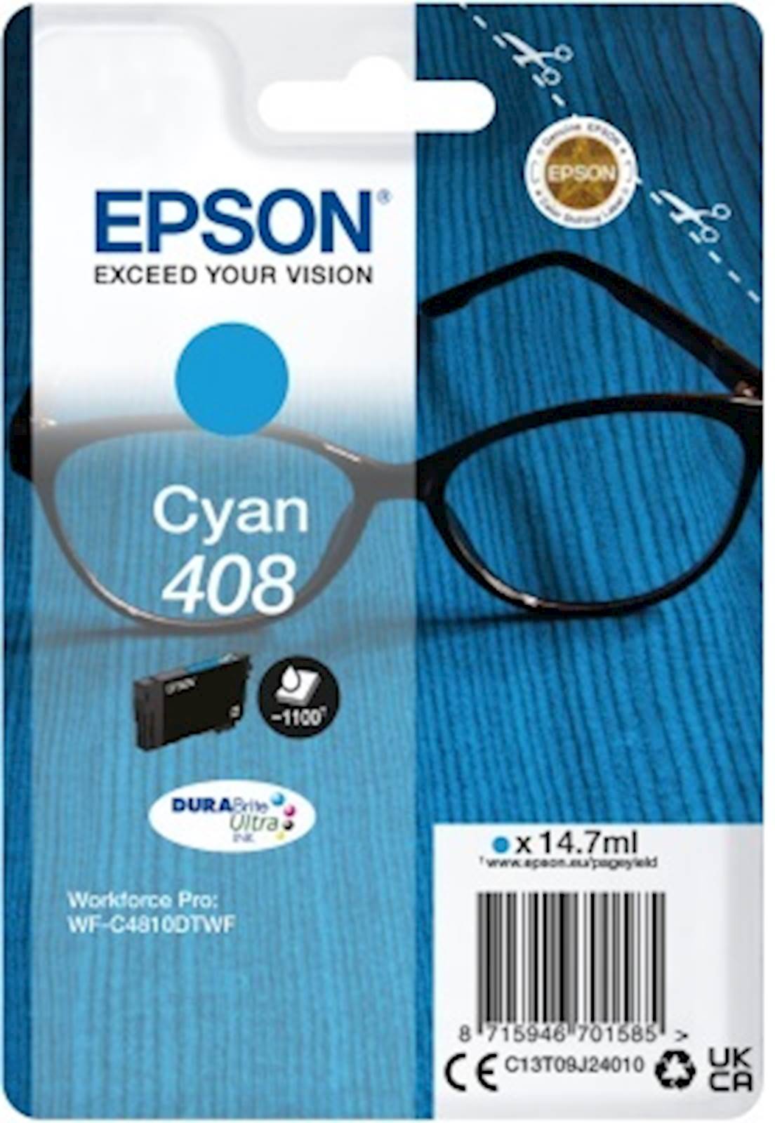 Tinta Epson DURABrite Ultra Spectacles 408 Cyan