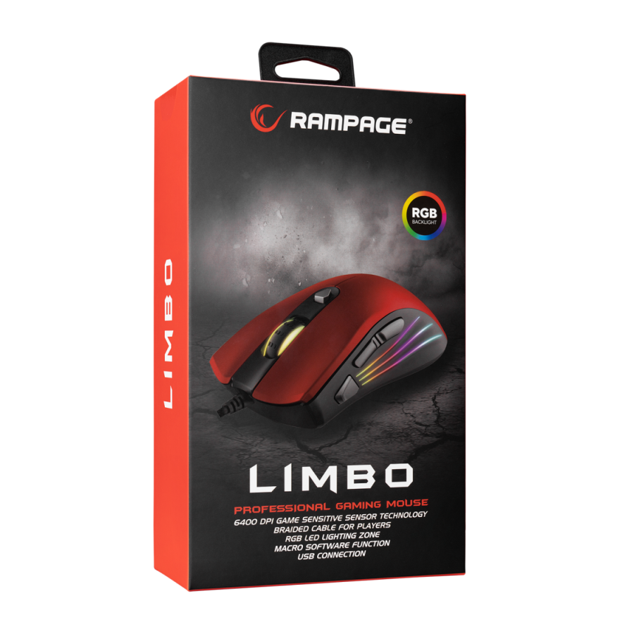 Gaming Miš Rampage SMX-R33 LIMBO Black/Red RGB